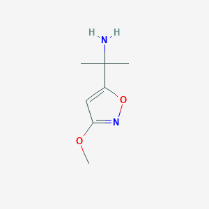 molecular formula C7H12N2O2 B15311007 2-(3-Methoxyisoxazol-5-yl)propan-2-amine 