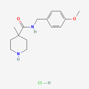 molecular formula C15H23ClN2O2 B1531107 N-(4-Methoxybenzyl)-4-methylpiperidine-4-carboxamide hydrochloride CAS No. 1242926-30-2