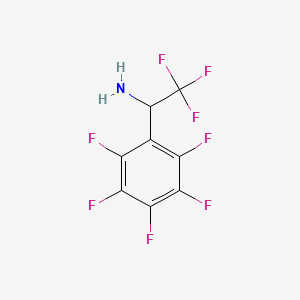 molecular formula C8H3F8N B15311084 2,2,2-Trifluoro-1-(perfluorophenyl)ethan-1-amine 