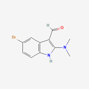 molecular formula C11H11BrN2O B1531115 5-bromo-2-(dimethylamino)-1H-indole-3-carbaldehyde CAS No. 1228070-73-2