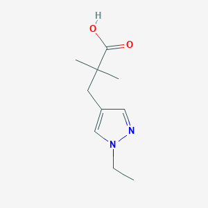 molecular formula C10H16N2O2 B15311151 3-(1-Ethyl-1h-pyrazol-4-yl)-2,2-dimethylpropanoic acid 