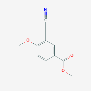 molecular formula C13H15NO3 B15311232 Methyl 3-(2-cyanopropan-2-yl)-4-methoxybenzoate 