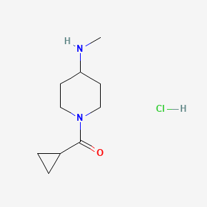 molecular formula C10H19ClN2O B15311240 1-cyclopropanecarbonyl-N-methylpiperidin-4-aminehydrochloride 