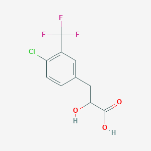 molecular formula C10H8ClF3O3 B15311252 3-[4-Chloro-3-(trifluoromethyl)phenyl]-2-hydroxypropanoic acid 