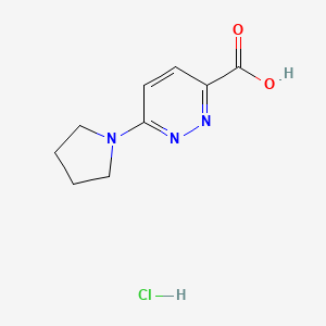 molecular formula C9H12ClN3O2 B1531126 6-(吡咯烷-1-基)吡啶并-3-甲酸盐酸盐 CAS No. 1240527-98-3