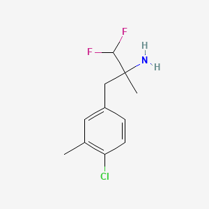 molecular formula C11H14ClF2N B15311368 3-(4-Chloro-3-methylphenyl)-1,1-difluoro-2-methylpropan-2-amine 