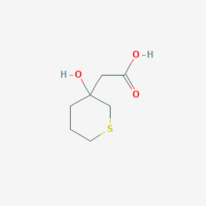 molecular formula C7H12O3S B15311371 2-(3-Hydroxytetrahydro-2h-thiopyran-3-yl)acetic acid 