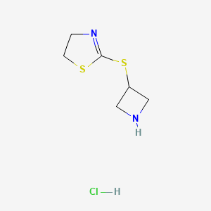 molecular formula C6H11ClN2S2 B15311449 2-(Azetidin-3-ylthio)-4,5-dihydrothiazole hydrochloride 