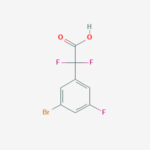 molecular formula C8H4BrF3O2 B15311457 2-(3-Bromo-5-fluorophenyl)-2,2-difluoroacetic acid 