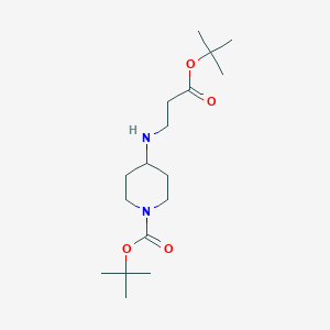 molecular formula C17H32N2O4 B15311458 4-[[3-[(2-Methylpropan-2-yl)oxy]-3-oxopropyl]amino]-1-piperidinecarboxylic acid tert-butyl ester CAS No. 696644-09-4