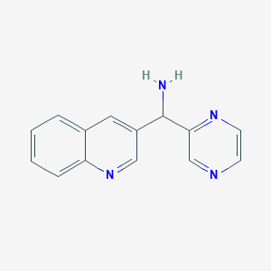 molecular formula C14H12N4 B15311459 Pyrazin-2-yl(quinolin-3-yl)methanamine 