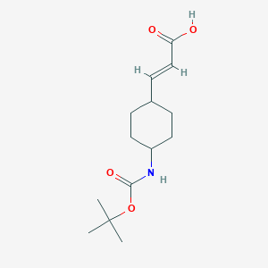 molecular formula C14H23NO4 B15311461 trans 3-(4-tert-Butoxycarbonylamino-cyclohexyl)-acrylic acid 