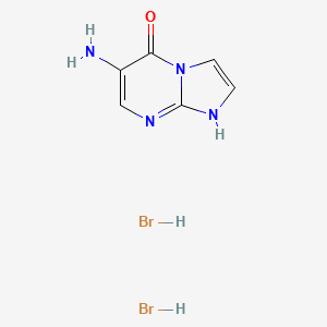 molecular formula C6H8Br2N4O B15311488 6-amino-1H,5H-imidazo[1,2-a]pyrimidin-5-onedihydrobromide 