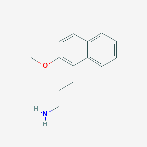 molecular formula C14H17NO B15311498 3-(2-Methoxynaphthalen-1-yl)propan-1-amine 