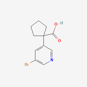 molecular formula C11H12BrNO2 B15311569 1-(5-Bromopyridin-3-yl)cyclopentanecarboxylic acid 