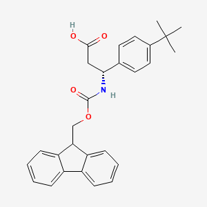 molecular formula C28H29NO4 B15311585 (3R)-3-(4-tert-butylphenyl)-3-({[(9H-fluoren-9-yl)methoxy]carbonyl}amino)propanoic acid 