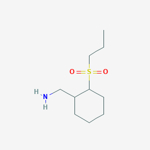 molecular formula C10H21NO2S B15311595 (2-(Propylsulfonyl)cyclohexyl)methanamine 