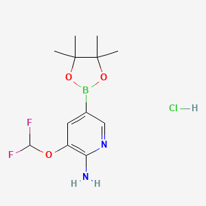 3-(Difluoromethoxy)-5-(4,4,5,5-tetramethyl-1,3,2-dioxaborolan-2-yl)pyridin-2-amine hydrochloride