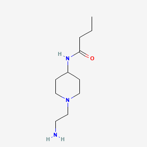 molecular formula C11H23N3O B15311684 N-[1-(2-aminoethyl)piperidin-4-yl]butanamide 