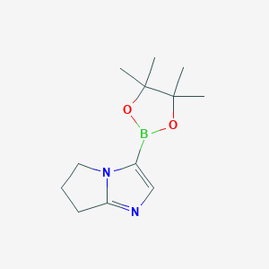 molecular formula C12H19BN2O2 B15311742 3-(4,4,5,5-Tetramethyl-1,3,2-dioxaborolan-2-yl)-6,7-dihydro-5H-pyrrolo[1,2-a]imidazole 