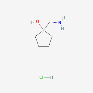 molecular formula C6H12ClNO B15311765 1-(Aminomethyl)cyclopent-3-en-1-olhydrochloride 