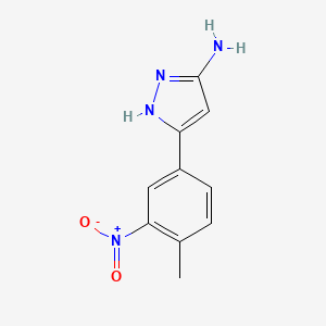 molecular formula C10H10N4O2 B15311800 3-Amino-5-(4-methyl-3-nitrophenyl)pyrazole 