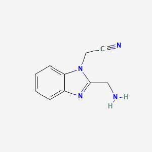 molecular formula C10H10N4 B15311852 2-[2-(aminomethyl)-1H-1,3-benzodiazol-1-yl]acetonitrile 