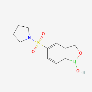 molecular formula C11H14BNO4S B15311859 5-(Pyrrolidine-1-sulfonyl)-1,3-dihydro-2,1-benzoxaborol-1-ol CAS No. 2941257-78-7