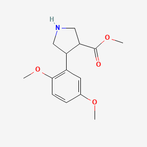 molecular formula C14H19NO4 B15311890 Methyl 4-(2,5-dimethoxyphenyl)pyrrolidine-3-carboxylate 