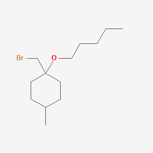 molecular formula C13H25BrO B15311903 1-(Bromomethyl)-4-methyl-1-(pentyloxy)cyclohexane 