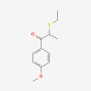 molecular formula C12H16O2S B15311904 2-(Ethylthio)-1-(4-methoxyphenyl)propan-1-one 