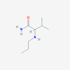 molecular formula C8H18N2O B15311934 3-Methyl-2-(propylamino)butanamide 