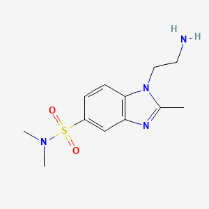 molecular formula C12H18N4O2S B1531198 1-(2-氨基乙基)-N,N,2-三甲基-1H-苯并咪唑-5-磺酰胺 CAS No. 1242880-34-7