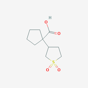 molecular formula C10H16O4S B15312012 1-(1,1-Dioxidotetrahydrothiophen-3-yl)cyclopentane-1-carboxylic acid 