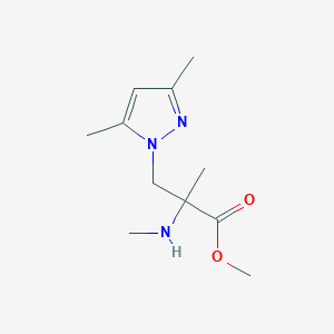 molecular formula C11H19N3O2 B15312096 Methyl 3-(3,5-dimethyl-1h-pyrazol-1-yl)-2-methyl-2-(methylamino)propanoate 