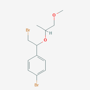 molecular formula C12H16Br2O2 B15312099 1-Bromo-4-(2-bromo-1-((1-methoxypropan-2-yl)oxy)ethyl)benzene 