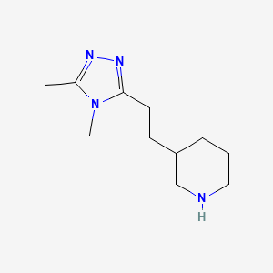 molecular formula C11H20N4 B15312166 3-(2-(4,5-Dimethyl-4h-1,2,4-triazol-3-yl)ethyl)piperidine 