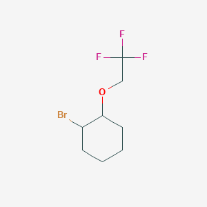 molecular formula C8H12BrF3O B15312231 1-Bromo-2-(2,2,2-trifluoroethoxy)cyclohexane 