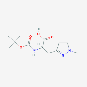 molecular formula C12H19N3O4 B15312238 2-((tert-Butoxycarbonyl)amino)-3-(1-methyl-1H-pyrazol-3-yl)propanoic acid 