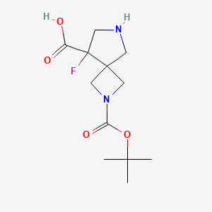 molecular formula C12H19FN2O4 B15312293 2-(tert-Butoxycarbonyl)-8-fluoro-2,6-diazaspiro[3.4]octane-8-carboxylic acid 