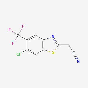 2-[6-Chloro-5-(trifluoromethyl)-1,3-benzothiazol-2-yl]acetonitrile