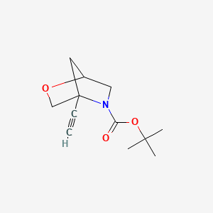 molecular formula C12H17NO3 B15312307 Tert-butyl 4-ethynyl-2-oxa-5-azabicyclo[2.2.1]heptane-5-carboxylate 