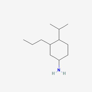 molecular formula C12H25N B15312334 4-Isopropyl-3-propylcyclohexan-1-amine 