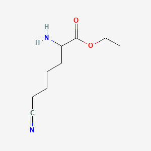 molecular formula C9H16N2O2 B15312340 Ethyl 2-amino-6-cyanohexanoate 