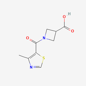 molecular formula C9H10N2O3S B1531236 1-(4-Methyl-1,3-thiazole-5-carbonyl)azetidine-3-carboxylic acid CAS No. 1341377-38-5