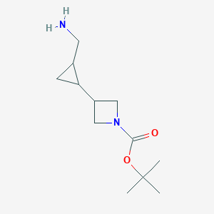 molecular formula C12H22N2O2 B15312361 Tert-butyl 3-(2-(aminomethyl)cyclopropyl)azetidine-1-carboxylate 