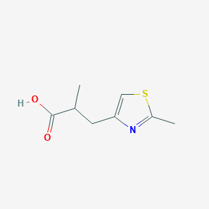 molecular formula C8H11NO2S B15312385 2-Methyl-3-(2-methylthiazol-4-yl)propanoic acid 