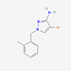 molecular formula C11H12BrN3 B15312406 4-Bromo-1-(2-methylbenzyl)-1h-pyrazol-3-amine 