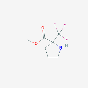 molecular formula C7H10F3NO2 B15312413 Methyl 2-(trifluoromethyl)pyrrolidine-2-carboxylate 