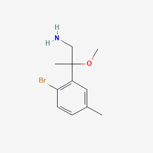 molecular formula C11H16BrNO B15312449 2-(2-Bromo-5-methylphenyl)-2-methoxypropan-1-amine 